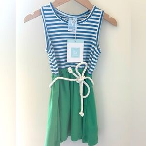 NWT Bella Bliss Blue and Green Striped Kids Dress 2T